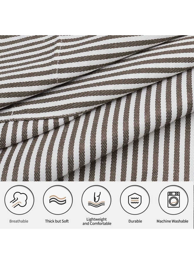 NLUS 2 Pack Kitchen Cooking Aprons, Adjustable Bib Soft Chef Apron With 2 Pockets For Men Women(Black/Brown Stripes) - Image 3