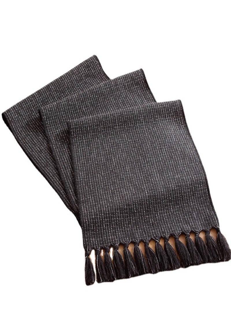 واي آند دي Black Table Runners, Burlap Linen Style Rustic Farmhouse Runner, 33x183cm Boho Washable Runners for Dining Room Decorations, Dresser, Bedroom Decor and Holiday Party Centerpiece - Image 5