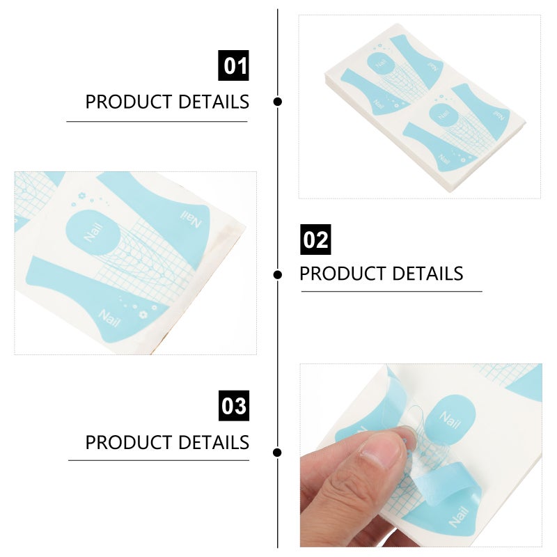 100 Sheets Nail Art Extension Guide Decal Manicure Guide Form DIY Nail Tool - Image 5