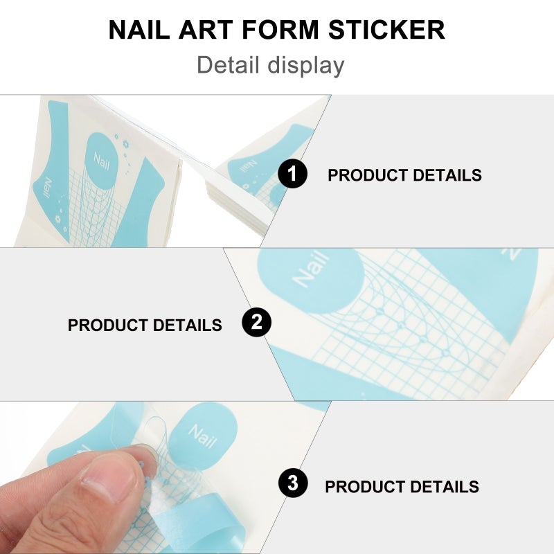 100 Sheets Nail Art Extension Guide Decal Manicure Guide Form DIY Nail Tool - Image 2