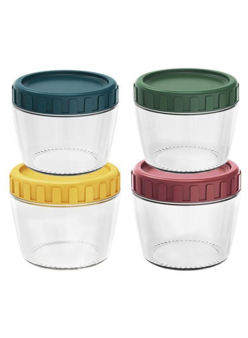 KASTWAVE 4-Pack 9.2oz Glass Jar with Screw Lid Leakproof Overnight Oats Container, Reusable Breakfast Jars, for Cereals Milk Fruit Condiment Dressing - Image 1