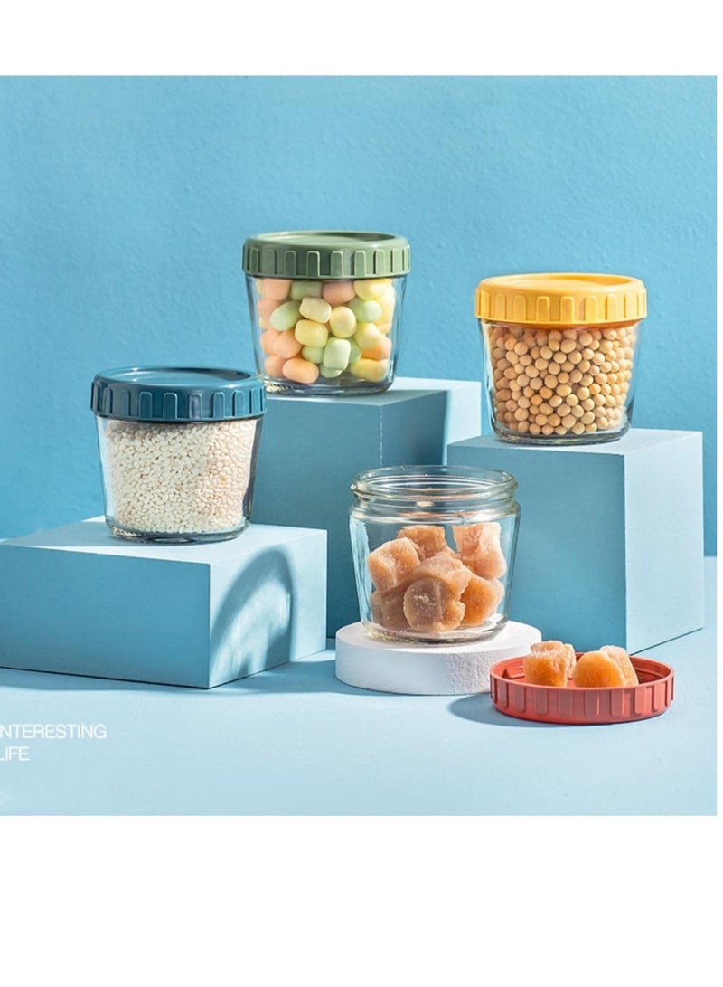 KASTWAVE 4-Pack 9.2oz Glass Jar with Screw Lid Leakproof Overnight Oats Container, Reusable Breakfast Jars, for Cereals Milk Fruit Condiment Dressing - Image 2