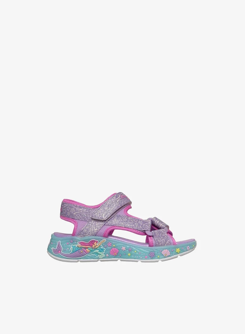 SKECHERS Girls Mermaid Dreams Hook & Loop Flat Sandals