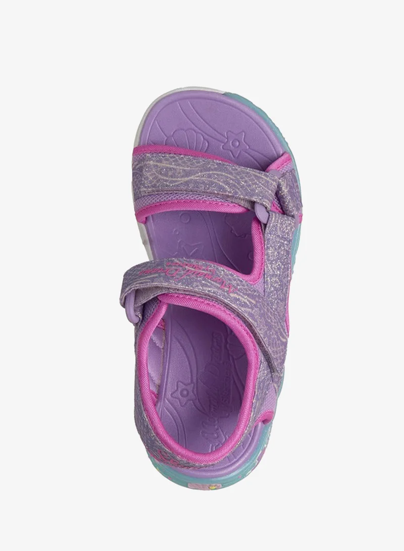 SKECHERS Girls Mermaid Dreams Hook & Loop Flat Sandals