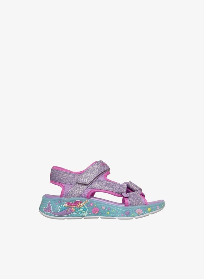 SKECHERS Girls Mermaid Dreams Hook & Loop Flat Sandals - Image 1
