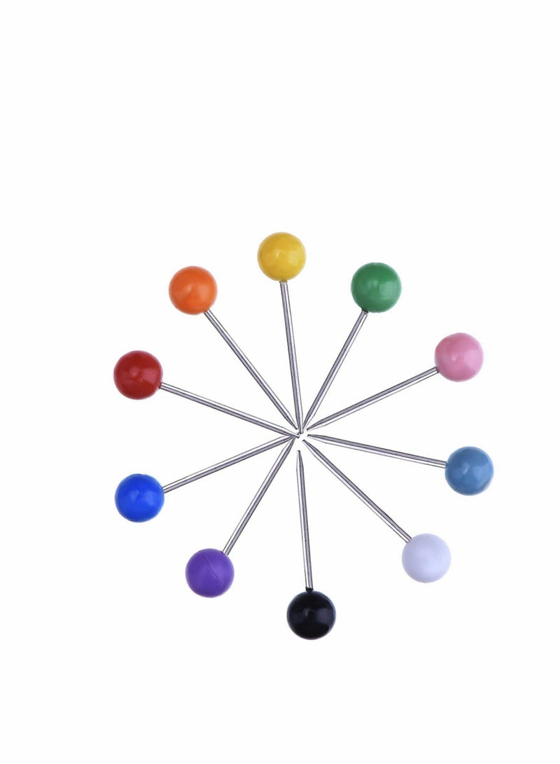 500 Multi-Color 4mm Push Pins with Plastic Heads & Steel Needles - Perfect for Bulletin Boards & Fabric Marking in Reusable Container - Image 2