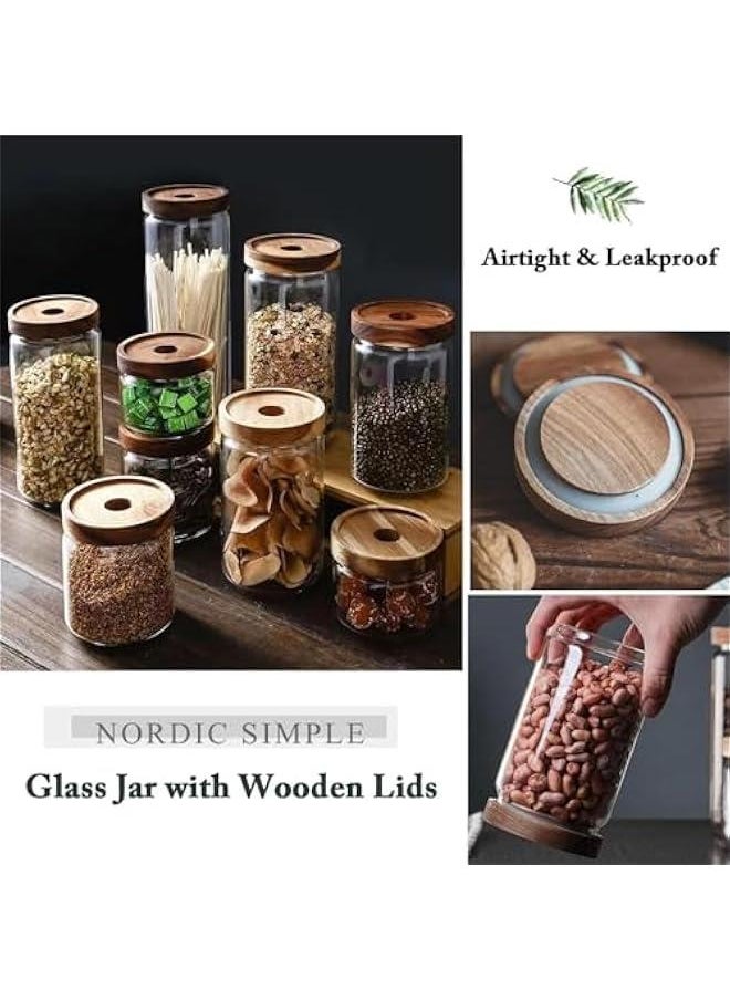 HOOKOR 2 Pcs Glass Food Storage with Airtight Lid, Kitchen Canisters, Clear visible Jar for Coffee Bean, Cookie, Candy, Spices (500ml)  - Image 2