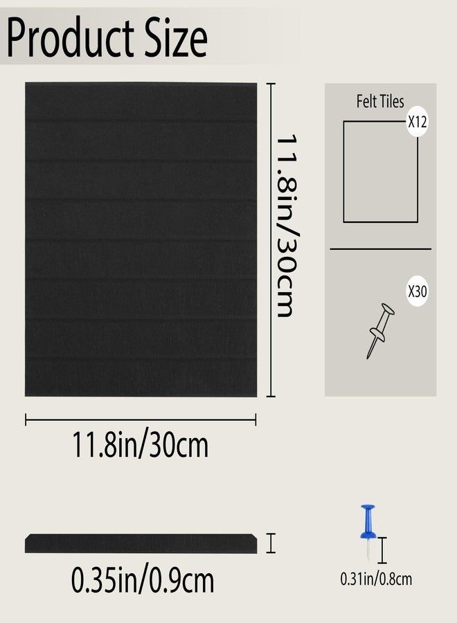 YOPCDJ Cork Boards for Walls 48" x 36" Felt Board Alternative, 12 Pack Felt Wall Tiles Bulletin Board, Large Cork Board for Office Pin Board Tack Board Cork Boards - Image 2
