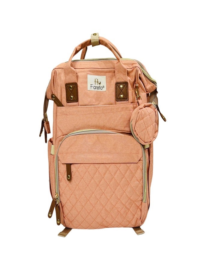 Infantbond Diaper Bags for Mom | Mother Bag | Multi Pocket Storage Bg | Diaper Bag For Mothers For Travel | Mother Bg For Womens (Peach) - Image 1