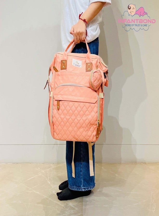 Infantbond Diaper Bags for Mom | Mother Bag | Multi Pocket Storage Bg | Diaper Bag For Mothers For Travel | Mother Bg For Womens (Peach) - Image 5