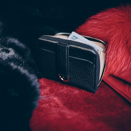 Vaultskin Small Wallet for Women, Leather Card Holder with RFID Blocking with Zipper Coin Pocket, Cash Pocket - Minimalist Wallet Women Slim Design for Everyday Use (Black, Belgravia) - Image 2