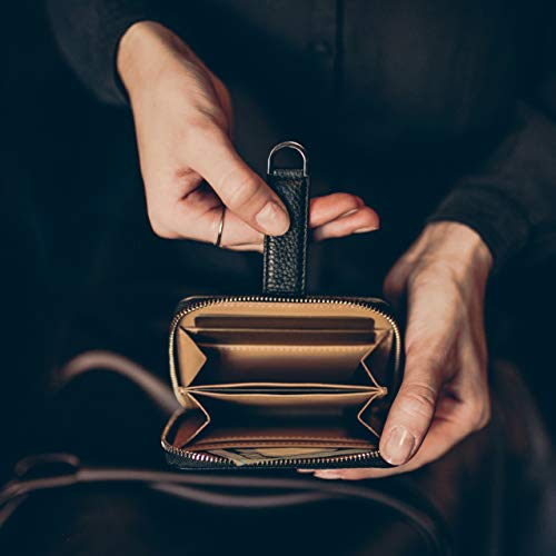 Vaultskin Small Wallet for Women, Leather Card Holder with RFID Blocking with Zipper Coin Pocket, Cash Pocket - Minimalist Wallet Women Slim Design for Everyday Use (Black, Belgravia) - Image 3