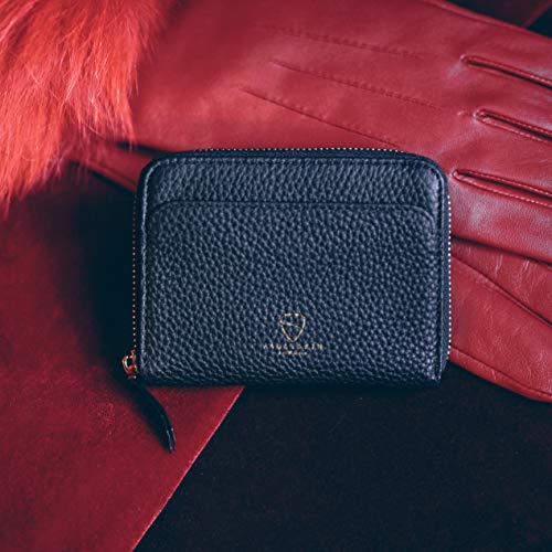 Vaultskin Small Wallet for Women, Leather Card Holder with RFID Blocking with Zipper Coin Pocket, Cash Pocket - Minimalist Wallet Women Slim Design for Everyday Use (Black, Belgravia) - Image 4