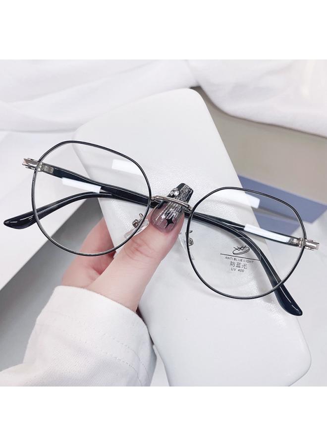 نيبمينينت Tiktok Popular Reading Glasses Fashionable Western Style Metal Middle-aged And Elderly Ultra-light Hd Anti-blue Light 8067 [ Box]] 