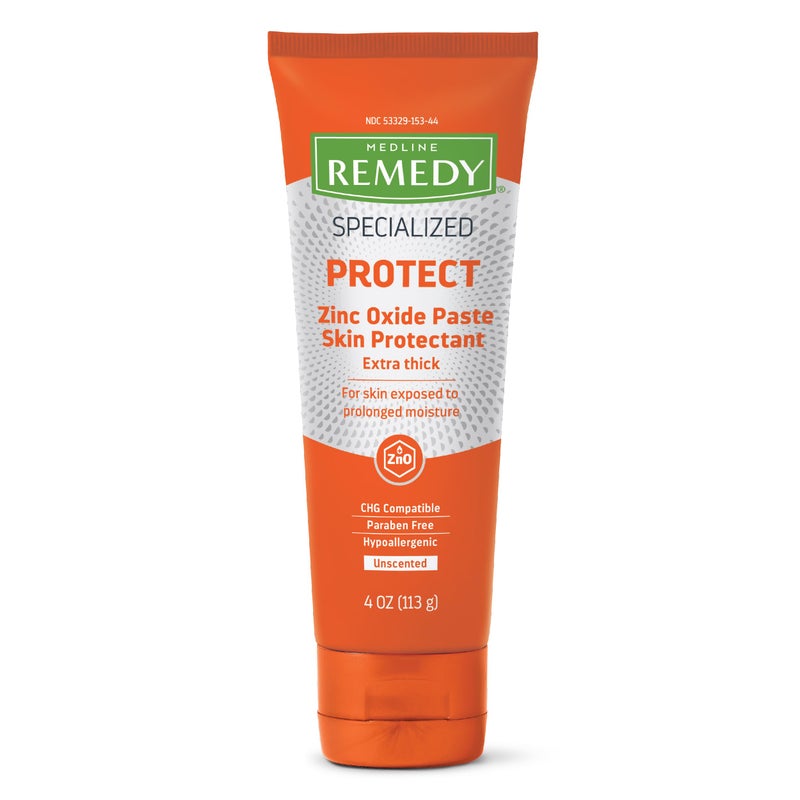 Medline Remedy Specialized Extra Thick Zinc Skin Paste (4 oz), Unscented, Micronized Zinc Oxide, Incontinence Cream, Diaper Rash, Barrier, Nourishing, Soothes Irritation, Wetness Protection - Image 1