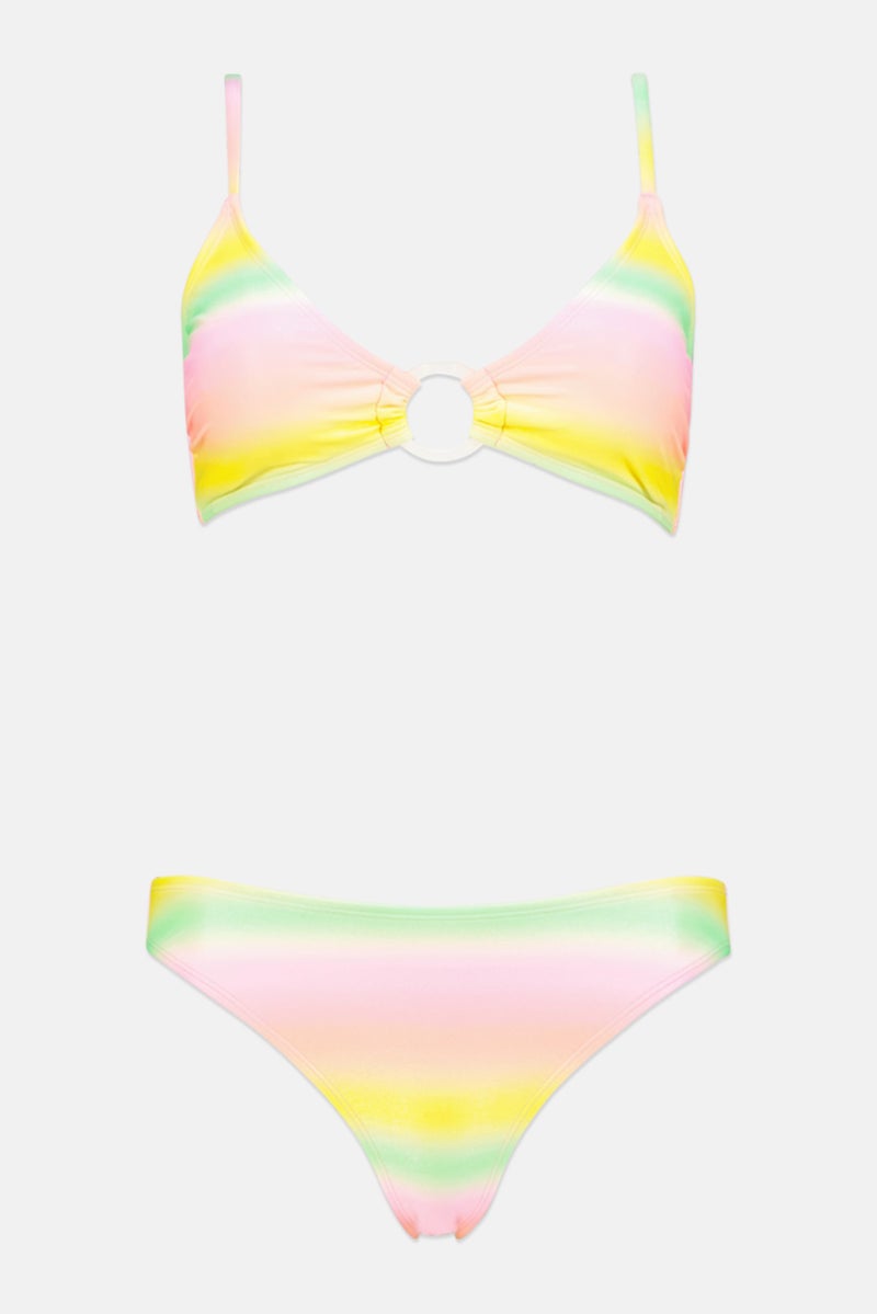 California Sunshine Women 2 Piece Metallic Bikini Set, Multicolor - Image 1