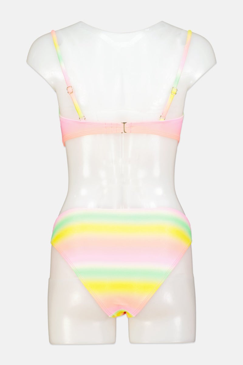 California Sunshine Women 2 Piece Metallic Bikini Set, Multicolor - Image 2