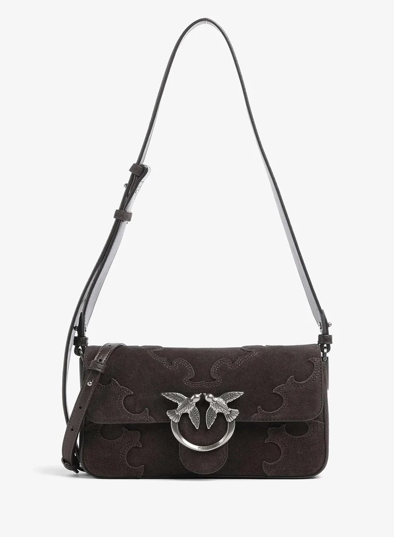 PINKO Love Bag One mini suede shoulder bag