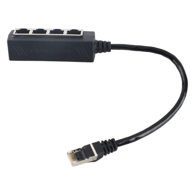 RJ45 Splitter 1 To 4 Port Gold Plated Core Smooth Transmission - Excellent Connection Broadband Adapter for Home Office Network Devices - Image 3