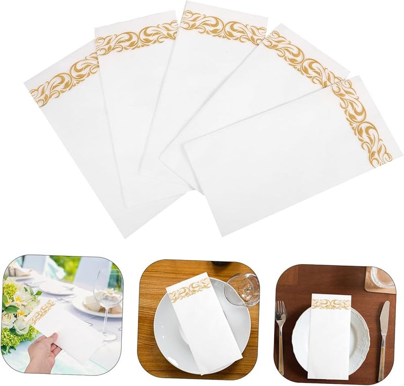 مناديل ورقية كلاسيكية للاستخدام مرة واحدة 25 قطعة لحفلات الزفاف والعشاء والولائم - Image 4
