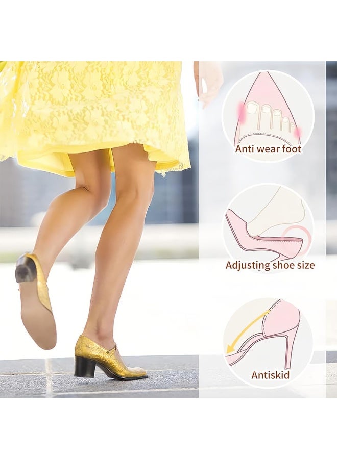 قطعتان من وسادات إسفنجية للقدم الأمامية للنساء، مناسبة للأحذية ذات الكعب العالي، وسادات نصف إسفنجية للقدم، وسادات مضادة للألم (أسود) - Image 3