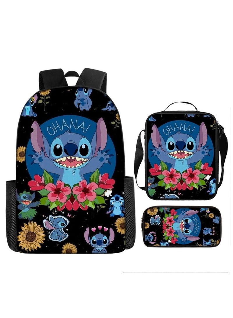 Stitch Primary And Secondary School Students' Three-Piece Backpack 29*42*16c