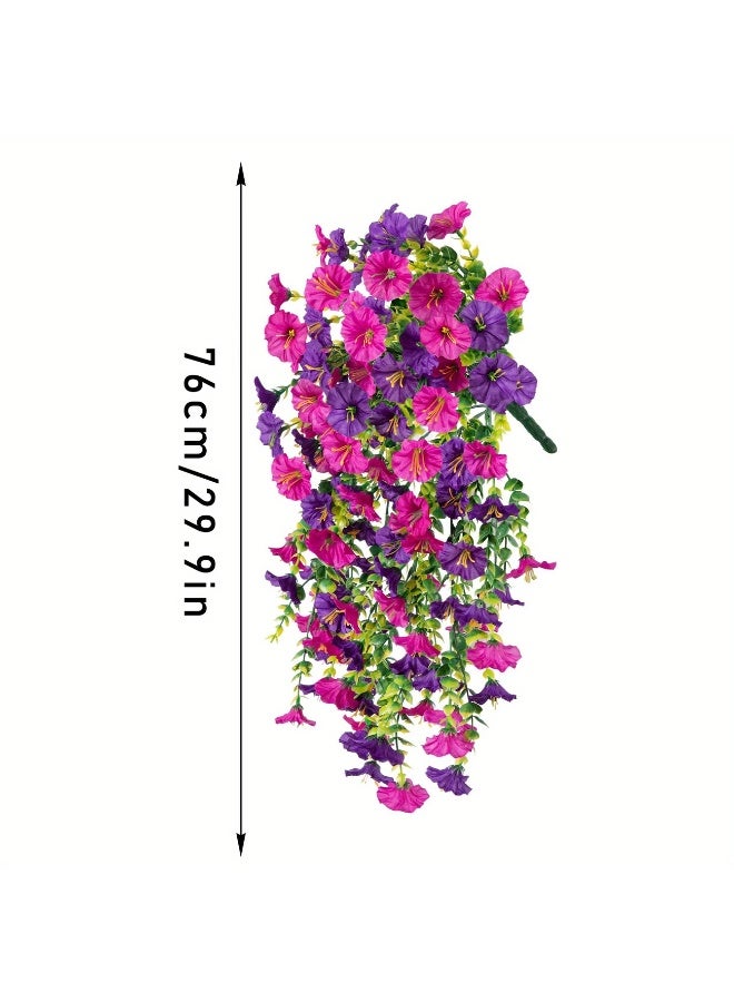 Goolsky 2pcs Artificial Morning Glory Hanging Vines with UV Protection, Realistic Fake Flowers for Outdoor Wedding Decorations, Fade-Resistant Wall Decor for Garden/ Patio/ Party (No Pot Included)  - Image 4
