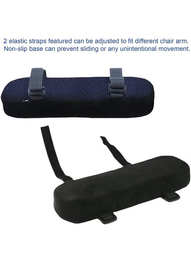 OMEVE - Desk Chair Arm Pads - Ergonomic Memory Foam Office Chair Armrest Pads - Thick Chair Armrest Pads - Arm Rest Pillow - Gaming Chair Arm Pads - Elbow Support Cushion for Computer (Set of 2) - Image 1