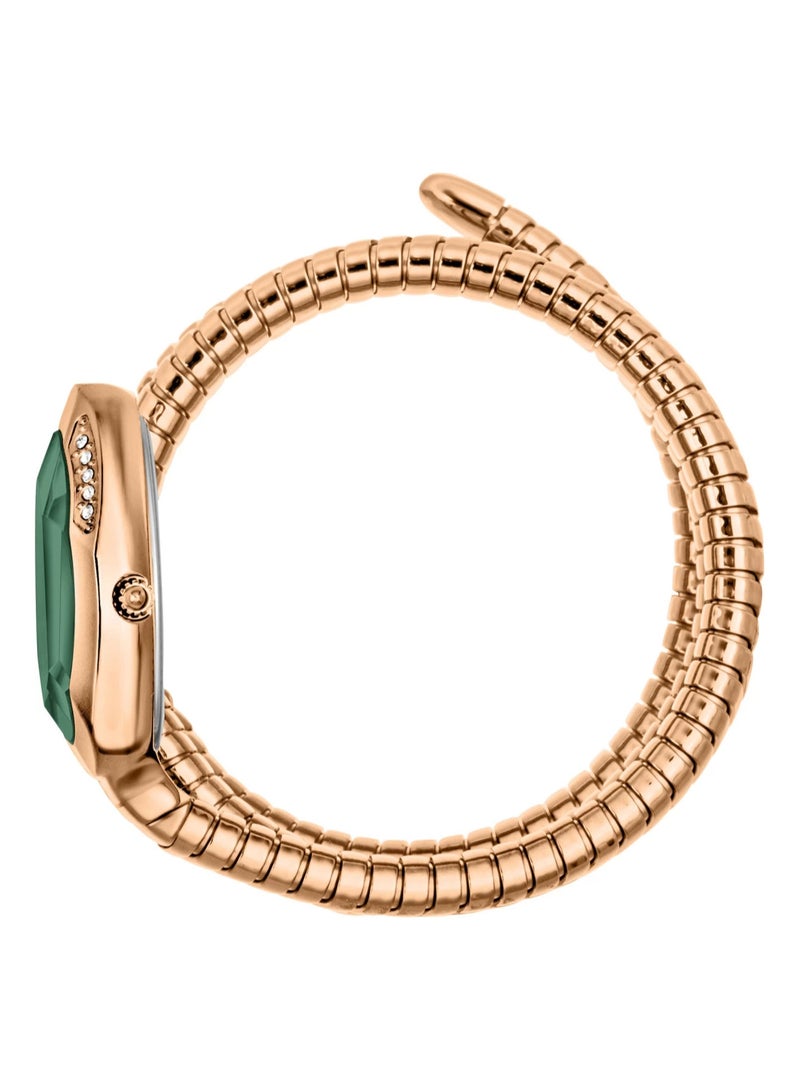Just Cavalli ساعة يد نسائية أنالوج بيضاوية الشكل من الفولاذ المقاوم للصدأ JC1L224M0055 - 22 مم - Image 2