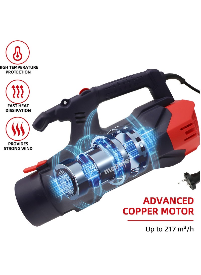 makute 3800W High Power Electric Leaf Blower Multifunctional for Lawn Care Blowing and Yard Cleaning blowing off leaves and debris from lawn, driveway, and patio. PB111  - Image 2