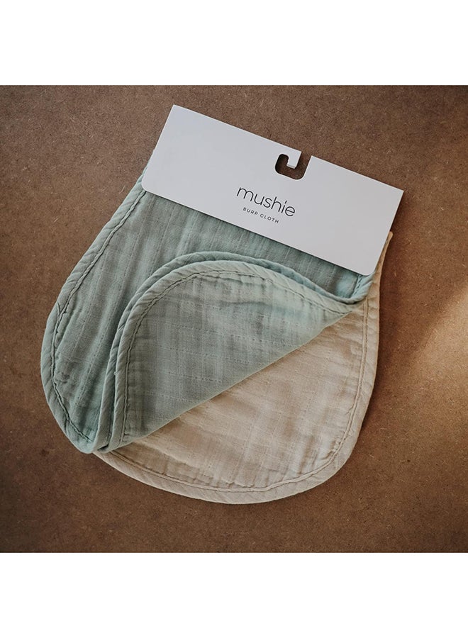 Mushie Burp Cloth Roman Green/Fog - Image 2