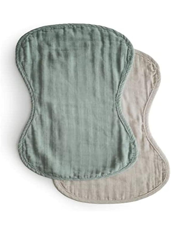 Mushie Burp Cloth Roman Green/Fog - Image 4