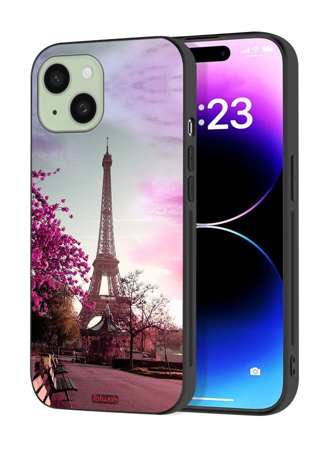 Tolwak Apple iPhone 15 Plus Protective Case Cover Eiffel Tower - Image 1