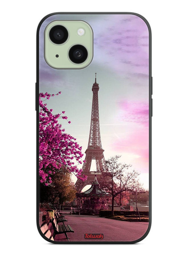 Tolwak Apple iPhone 15 Plus Protective Case Cover Eiffel Tower - Image 2