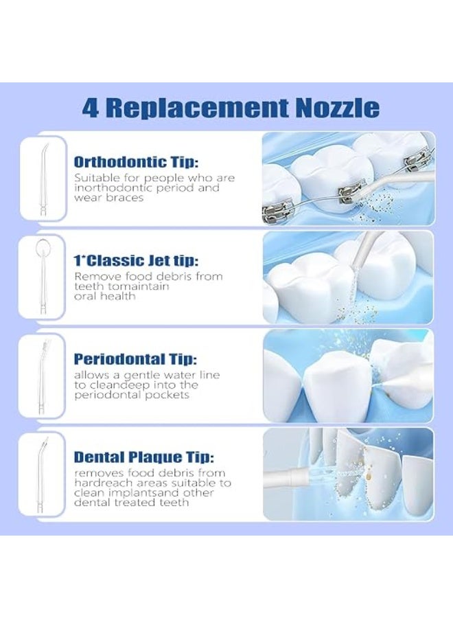 Cordless Water Flosser for Teeth, 380ML Portable Oral Irrigator with 4 Modes & 6 Jet Tips, Rechargeable Dental Floss with DIY Mode, IPX7 Waterproof - Image 5