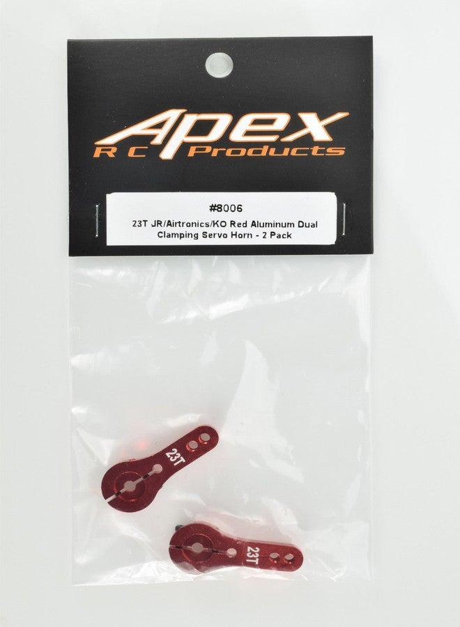 Apex RC Products 23T for JR/Airtronics/KO Red Aluminum Dual Clamping Servo Horn - 2 Pack #8006 - Image 4