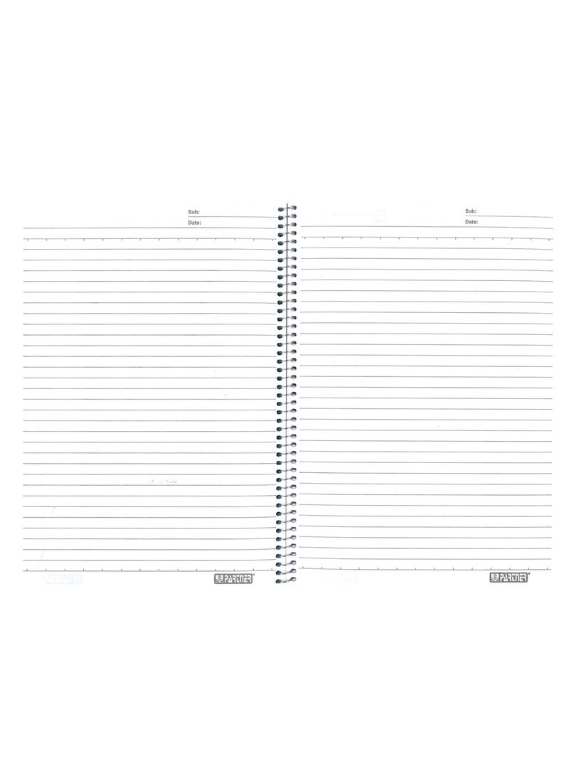 PARTNER 1-Piece A4 Size Spiral Binded Single Line Notebook With Plastic Cover Pink - Image 2