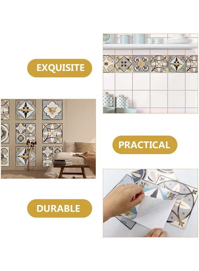 RAWAID Rococo Vinyl Wallpaper Tile Stickers, 6x6 Inch Peel and Stick, Removable Decorative Tile Decals for Kitchen Backsplash, Bathroom, Laundry Decor, 10Pcs - Image 2