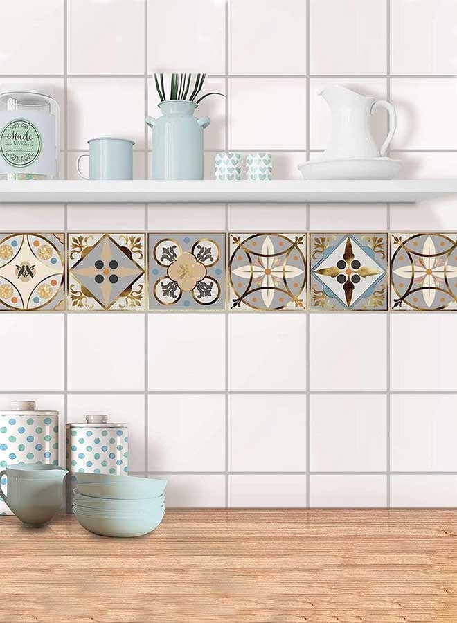 RAWAID Rococo Vinyl Wallpaper Tile Stickers, 6x6 Inch Peel and Stick, Removable Decorative Tile Decals for Kitchen Backsplash, Bathroom, Laundry Decor, 10Pcs - Image 5