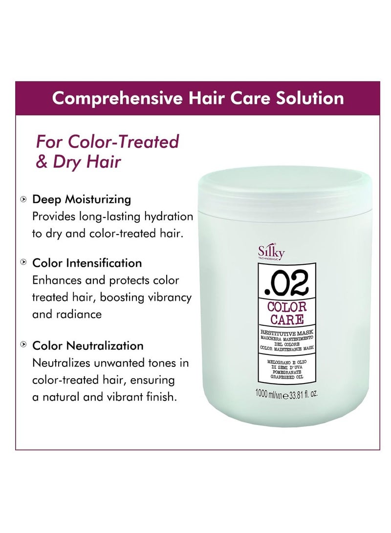 SILKY SILKY .02 Color Treated Hair Mask for Damage Repair - Deep Moisturizing Hair Mask with Organic Pomegranate Extract - Hair Mask for Dry Hair Provide Natural Shine & Long-Lasting Color - 33.80z - Image 3