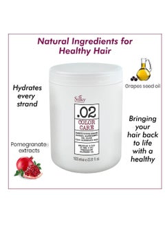 SILKY SILKY .02 Color Treated Hair Mask for Damage Repair - Deep Moisturizing Hair Mask with Organic Pomegranate Extract - Hair Mask for Dry Hair Provide Natural Shine & Long-Lasting Color - 33.80z  - Image 2