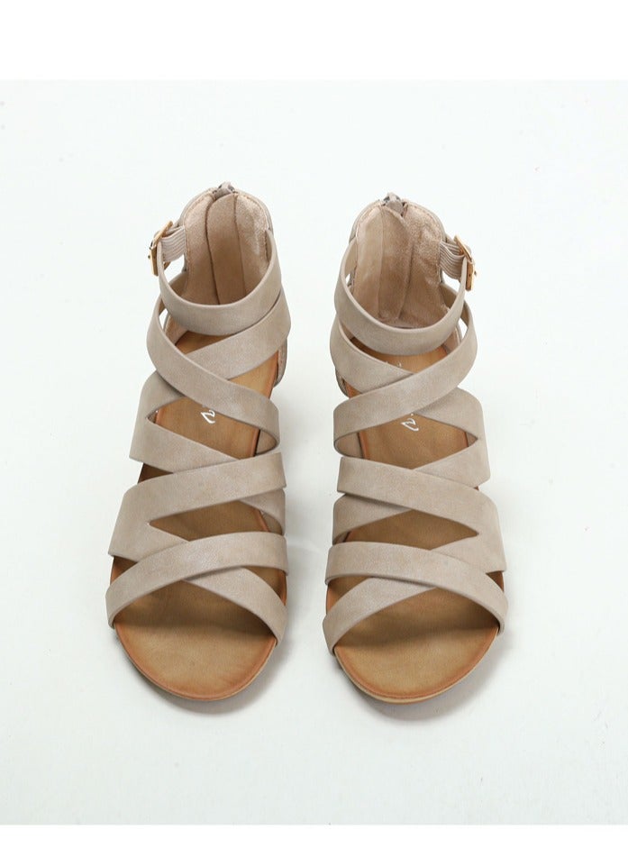 SIKETU Summer Slope Thick Bottom Women's Casual Simple Roman Sandals - Image 1