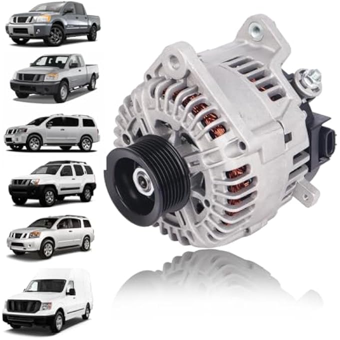 LONGKEES 12V 130A Alternator FIT Nissan Frontier 20082019, Titan 20082015, Xterra, Armada, NV2500 Replace OE# 11256N, 23100ZH00A, 23100ZH00C - Image 1