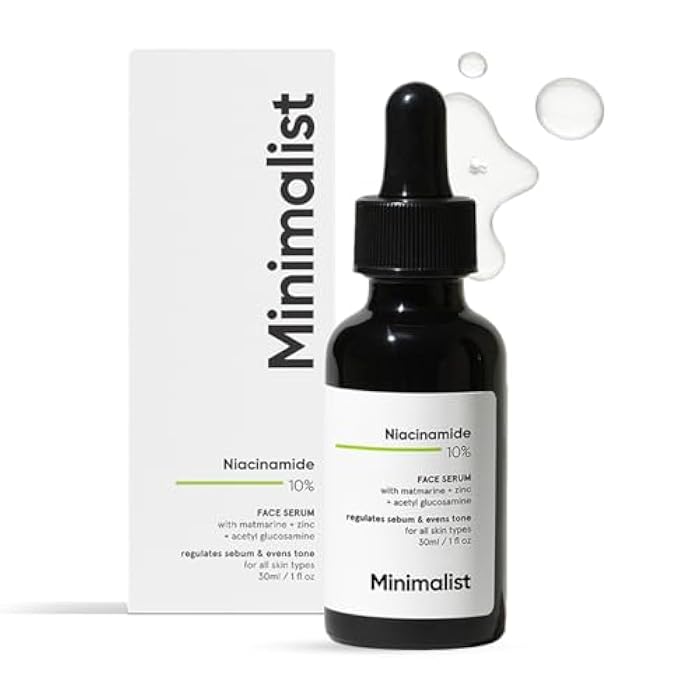 Minimalist 10% Niacinamide Serum for Acne Control & Oil Balancing with Zinc | Pore Minimizer for Face | Clears Acne Marks & Blemishes for Even Skin Tone | For Women & Men | 1 Fl Oz / 30 ml - Image 1