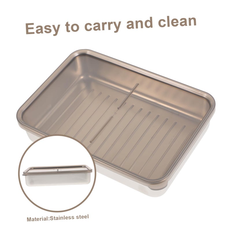 Stainless Steel Cheese Container with Lid Leakproof Crisper Storage Box - Image 4