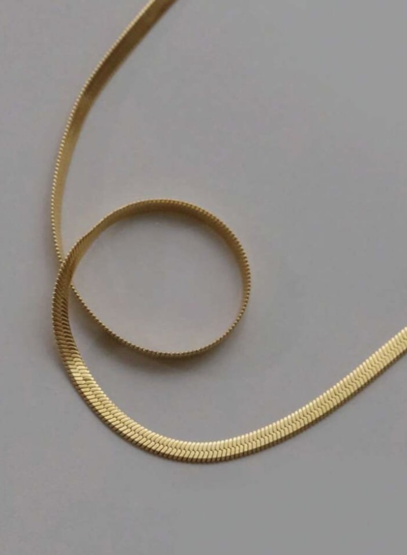 يوكا  قطعة الفولاذ المقاوم للصدأ شقة سلسلة الأفعى العظام المختنق للنساء - Image 4