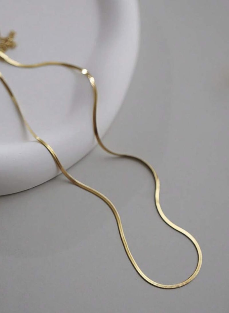 يوكا  قطعة الفولاذ المقاوم للصدأ شقة سلسلة الأفعى العظام المختنق للنساء - Image 5