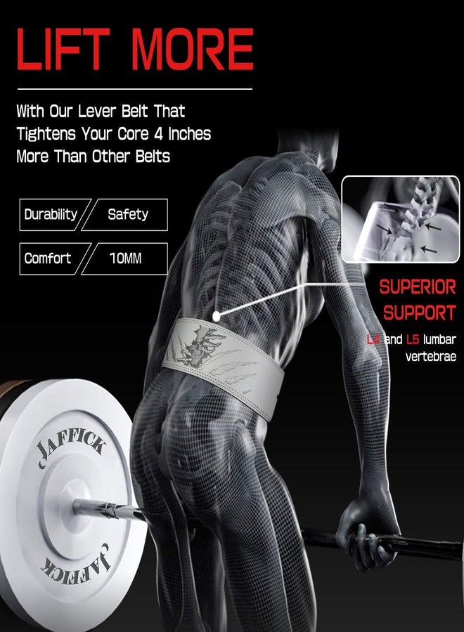 Jaffick Lever Lifting Belt – Power 10mm Extreme Heavy Duty Genuine Leather Lower Back Support for Squats, Bench Press, Deadlifts Bodybuilding Weightlifting Powerlifting for Men & Women - Image 5