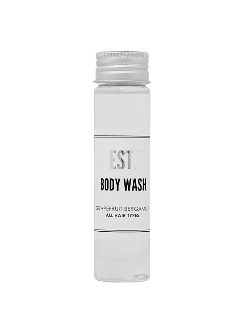 world amenities EST Body Wash with GrapefruitBergamot fragrance BiodegradableRecyclable Bottle with Screw Top 141oz  40ml Pack of 48 