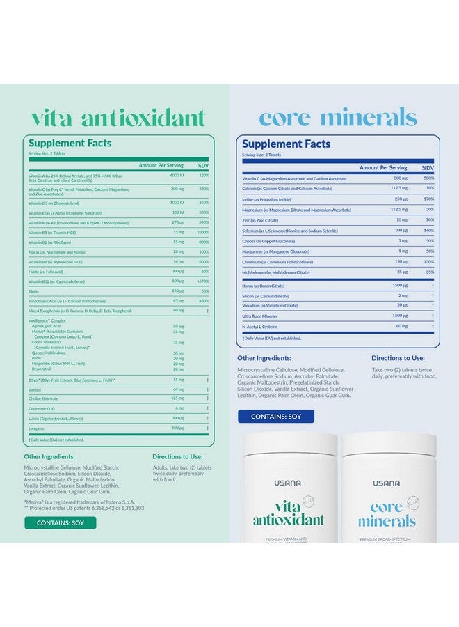 أوسانا USANA CellSentials - معادن أساسية ومضادات أكسدة حيوية بتقنية InCelligence لدعم صحة الجسم بالكامل* - 112 قرصًا في العبوة - إمداد لمدة 28 يومًا - Image 2